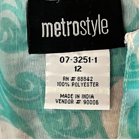 Vtg Retro Y2k Metro style Paisley Sheer Tunic Blouse Hippie Boho Peasent Fairy - Picture 8 of 8